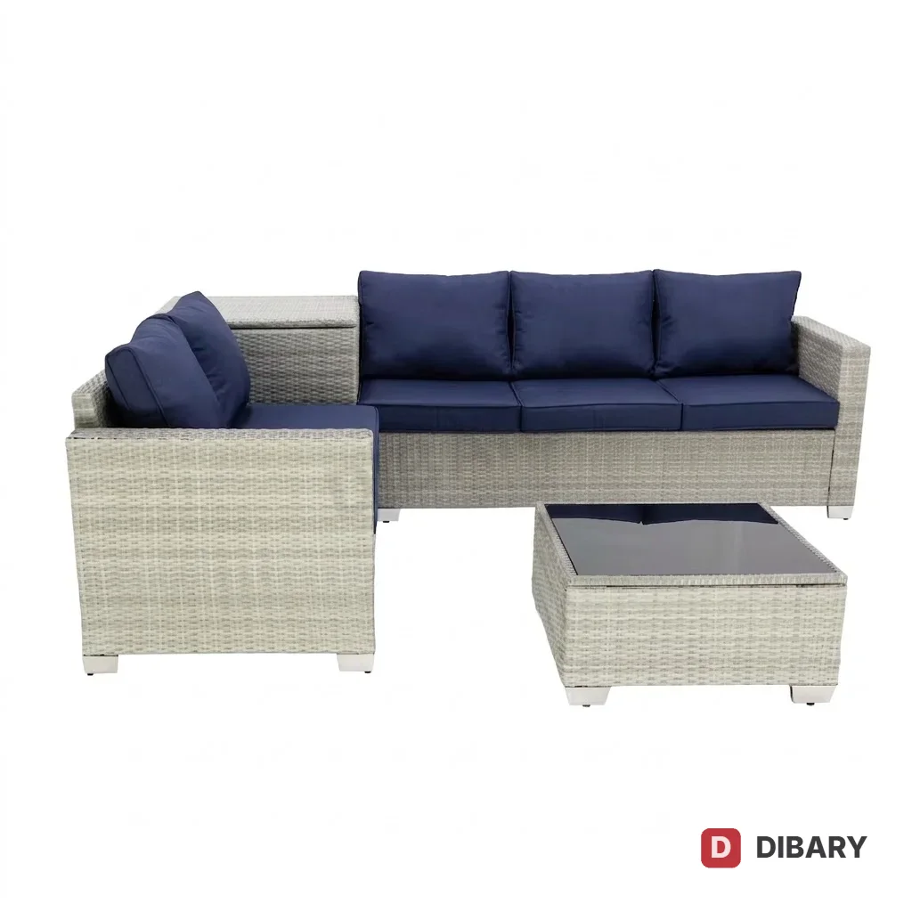 6 Seater Patio Set with Storage Box